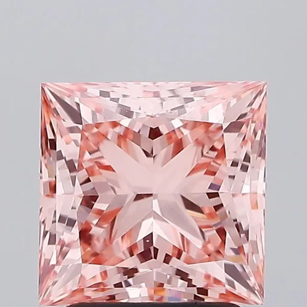 2.29ct PRINCESS Fancy Vivid Pink VS1 Coloured Lab diamond