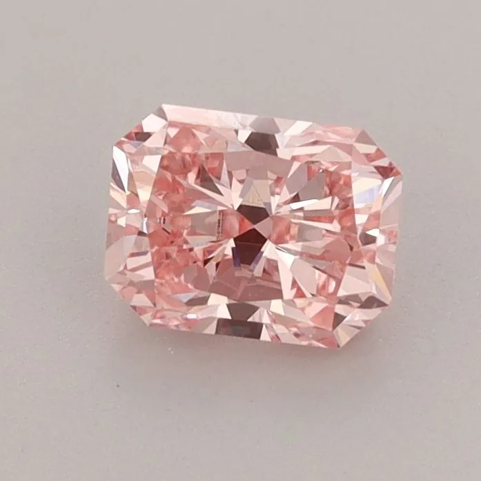 0.87ct RADIANT Fancy Vivid Pink VS1 Coloured Lab diamond