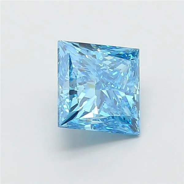 3ct PRINCESS Fancy Vivid Blue VS2 Coloured Lab diamond