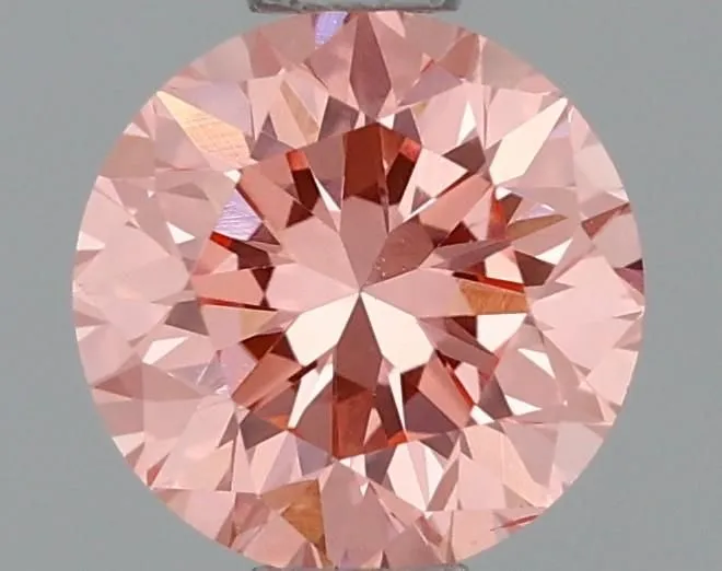 0.83ct ROUND Fancy Vivid Pink VS2 Coloured Lab diamond