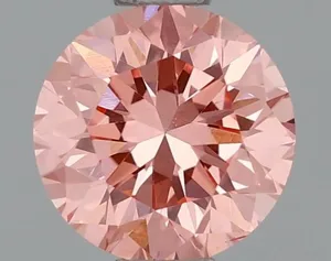 0.83ct ROUND Fancy Vivid Pink VS2 Coloured Lab diamond