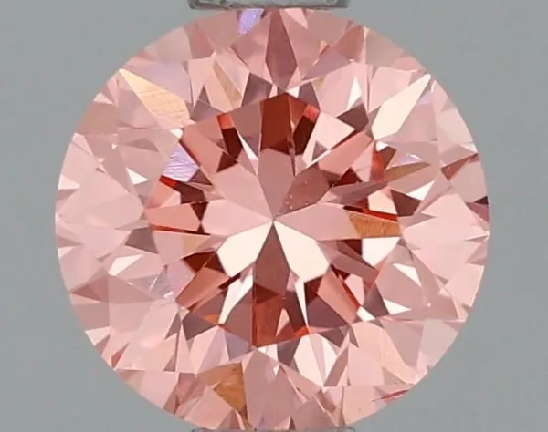 0.83ct ROUND Fancy Vivid Pink VS2 Coloured Lab diamond