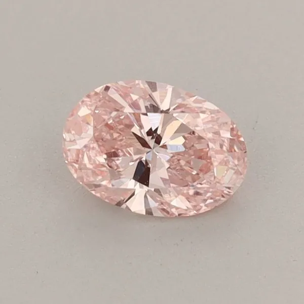 0.43ct OVAL Fancy Vivid Pink VS1 Coloured Lab diamond