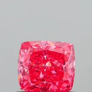 0.8ct CUSHION Fancy Vivid Pink VS1 Coloured Lab diamond