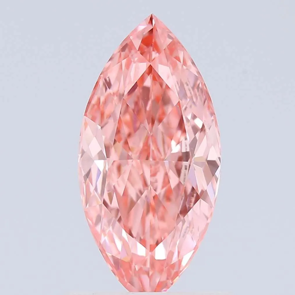 1.01ct MARQUISE Fancy Vivid Pink VS2 Coloured Lab diamond