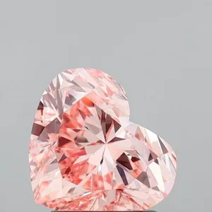 1.58ct HEART Fancy Intense Pink VS1 Coloured Lab diamond