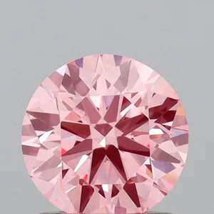 0.93ct ROUND Fancy Vivid Pink VS1 Coloured Lab diamond