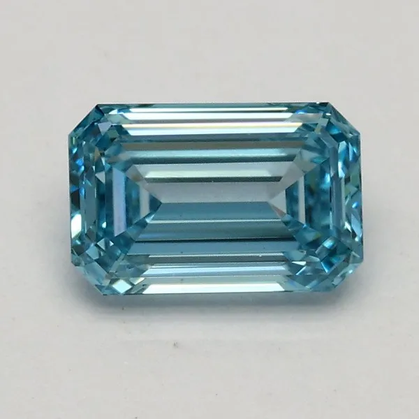 0.75ct EMERALD Fancy Vivid Blue VS1 Coloured Lab diamond