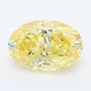 0.95ct OVAL Fancy Intense Yellow VS1 Coloured Lab diamond