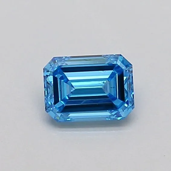 0.39ct EMERALD Fancy Vivid Blue VS1 Coloured Lab diamond