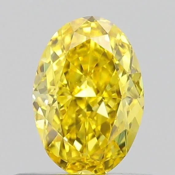 0.50ct OVAL Fancy Vivid Yellow VS1 Coloured Lab diamond