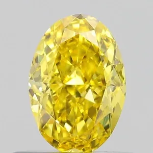 0.5ct OVAL Fancy Vivid Yellow VS1 Coloured Lab diamond