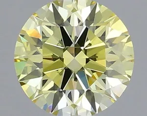 0.54ct ROUND Fancy Yellow VVS1 Coloured Lab diamond