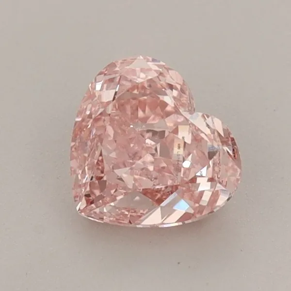 0.6ct HEART Fancy Vivid Pink VS1 Coloured Lab diamond