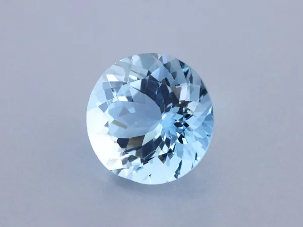 5.6ct Blue Aquamarine, Round cut gemstone