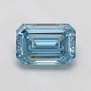 0.98ct EMERALD Fancy Vivid Blue VS1 Coloured Lab diamond