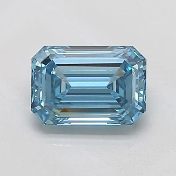 0.98ct EMERALD Fancy Vivid Blue VS1 Coloured Lab diamond