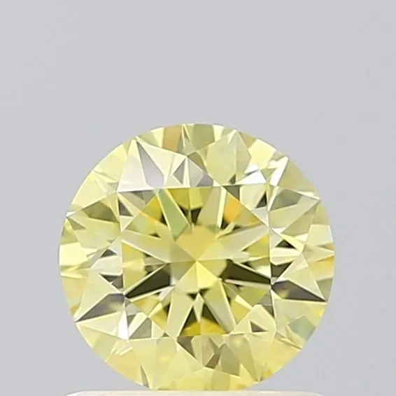 0.68ct ROUND Fancy Intense Yellow VVS2 Coloured Lab diamond