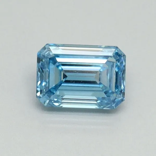 0.55ct EMERALD Fancy Vivid Blue VS1 Coloured Lab diamond