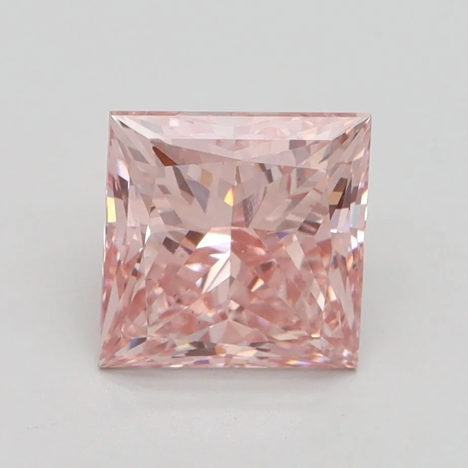 2.04ct PRINCESS Fancy Intense Pink VS2 Coloured Lab diamond