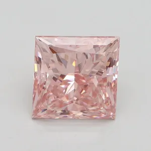 2.04ct PRINCESS Fancy Intense Pink VS2 Coloured Lab diamond