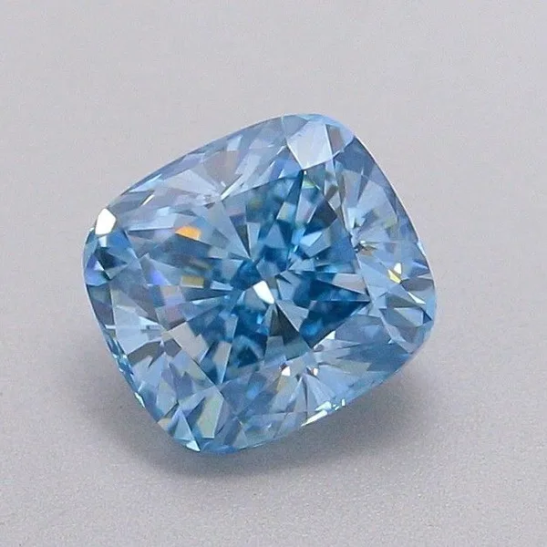 1.03ct CUSHION Fancy Vivid Blue SI1 Coloured Lab diamond