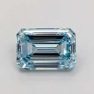1.02ct EMERALD Fancy Intense Blue VS1 Coloured Lab diamond