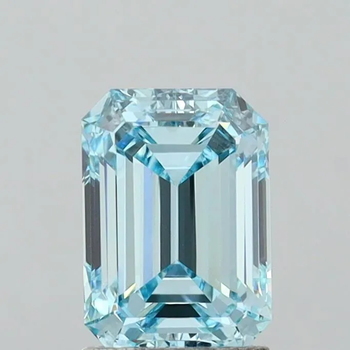 1.95ct EMERALD Fancy Intense Blue VS1 Coloured Lab diamond