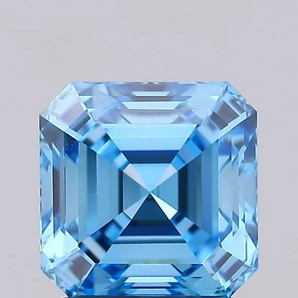 1.55ct EMERALD Fancy Vivid Blue VS1 Coloured Lab diamond