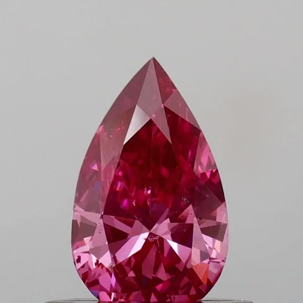 0.49ct PEAR Fancy Vivid Pink SI1 Coloured Lab diamond