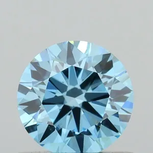 0.56ct ROUND Fancy Vivid Blue VVS2 Coloured Lab diamond