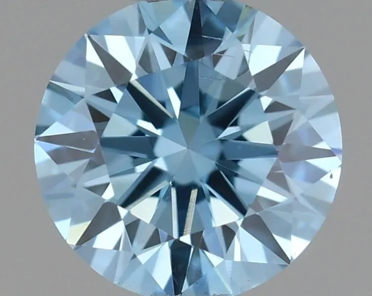 0.53ct ROUND Fancy Vivid Blue SI1 Coloured Lab diamond