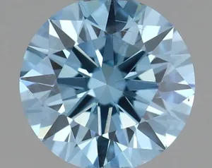 0.53ct ROUND Fancy Vivid Blue SI1 Coloured Lab diamond