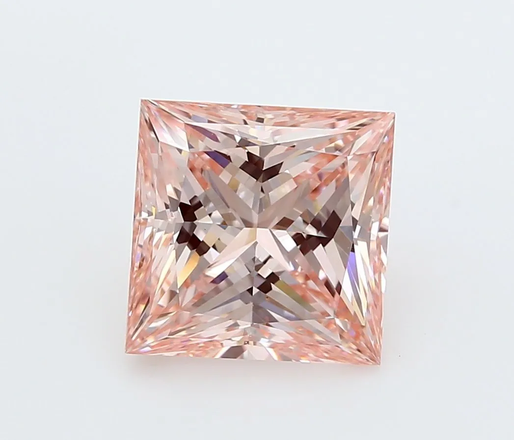 4.02ct PRINCESS Fancy Intense Pink VS1 Coloured Lab diamond