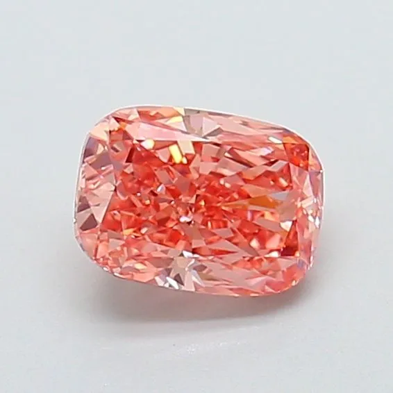 1.32ct CUSHION Fancy Vivid Orangey Pink VVS2 Coloured Lab diamond