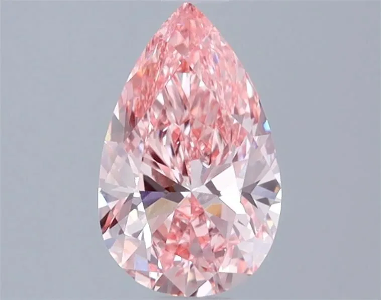 0.97ct PEAR Fancy Vivid Pink VVS2 Coloured Lab diamond