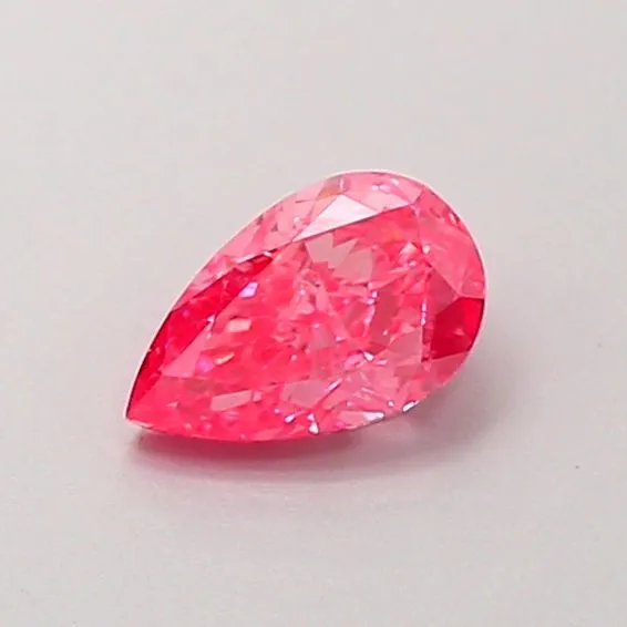 0.56ct PEAR Fancy Vivid Pink VS2 Coloured Lab diamond