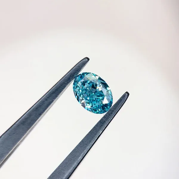 1.03ct OVAL Fancy Vivid Blue VVS2 Coloured Lab diamond