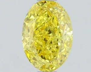 1.12ct OVAL Fancy Vivid Yellow VS1 Coloured Lab diamond