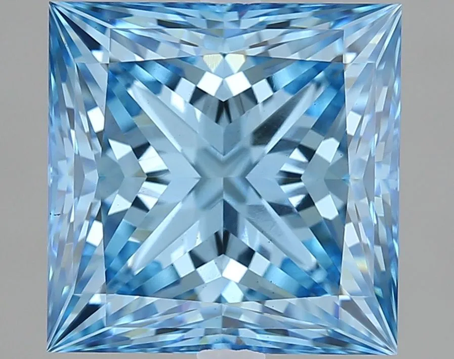 3.03ct PRINCESS Fancy Vivid Blue VS1 Coloured Lab diamond