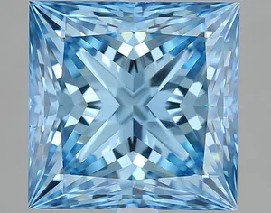 3.03ct PRINCESS Fancy Vivid Blue VS1 Coloured Lab diamond