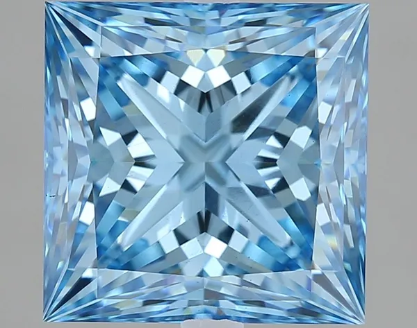 3.03ct PRINCESS Fancy Vivid Blue VS1 Coloured Lab diamond