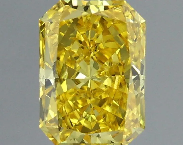 1.00ct RADIANT Fancy Vivid Yellow SI1 Coloured Lab diamond