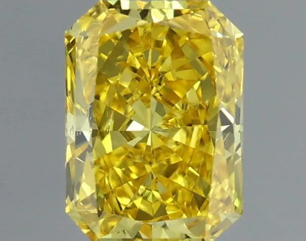 1ct RADIANT Fancy Vivid Yellow SI1 Coloured Lab diamond