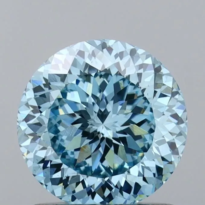 1.10ct ROUND Fancy Intense Blue VS1 Coloured Lab diamond