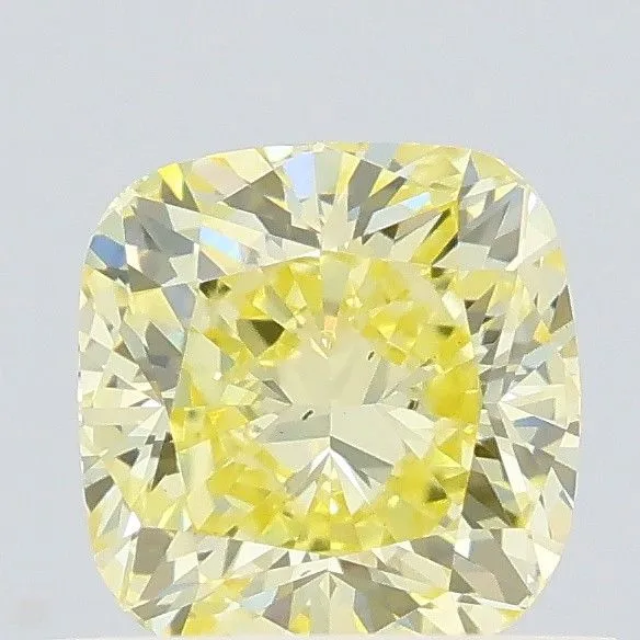 0.72ct CUSHION Fancy Yellow VS2 Coloured Lab diamond
