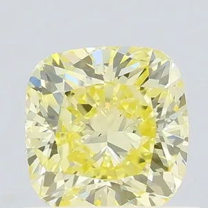 0.72ct CUSHION Fancy Yellow VS2 Coloured Lab diamond