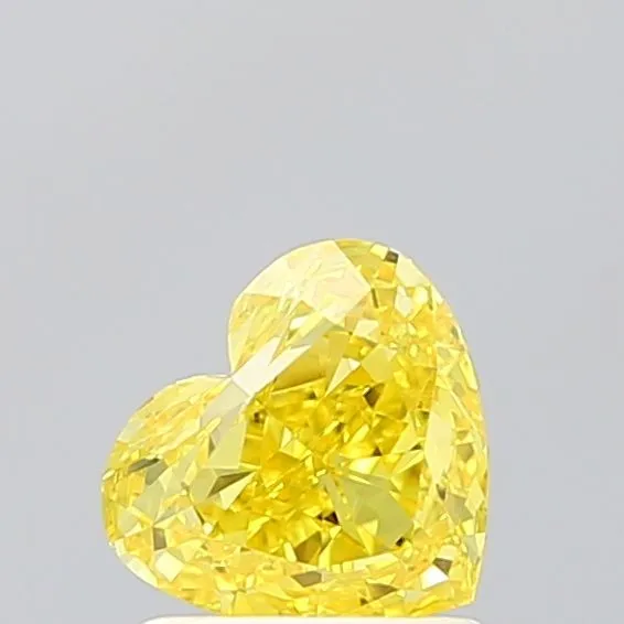 1.02ct HEART Fancy Vivid Yellow VVS2 Coloured Lab diamond