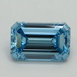 0.96ct EMERALD Fancy Vivid Blue VS1 Coloured Lab diamond