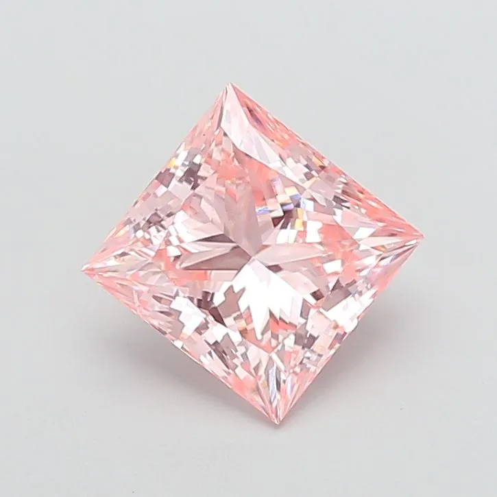 3.72ct PRINCESS Fancy Intense Pink VS1 Coloured Lab diamond